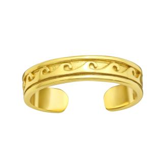 OLIVIE Strieborný prsteň na nohu GOLD 7667