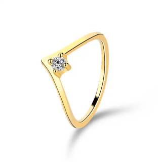OLIVIE Strieborný prsteň ŠÍPKA GOLD 8468 Veľkosť prsteňov: 5 (EÚ: 49 – 50)