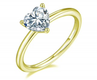 OLIVIE Strieborný prsteň SRDIEČKO GOLD 7403 Veľkosť prsteňov: 5 (EÚ: 49 – 50)