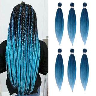 Vlasové príčesky KANEKALON 6 ks -  modrá