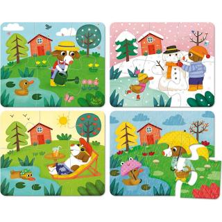 Vilac Drevené puzzle 4 ročné obdobia