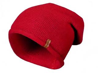 Dámska pletená zimná čiapka - červenej farby 7100382-2