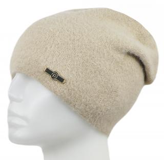 Dámska pletená zimná čiapka PERFECT s chĺpkami - béžová 7100362