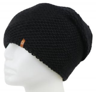 Dámska pletená zimná čiapka, WROBI - čierna 7100390-12