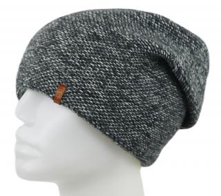 Dámska pletená zimná čiapka WROBI - melír čierno-bielej farby 7100391-2