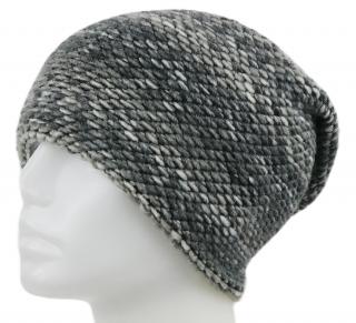 Dámska pletená zimná čiapka WROBI, melír šedo-bielej farby 7100388-2