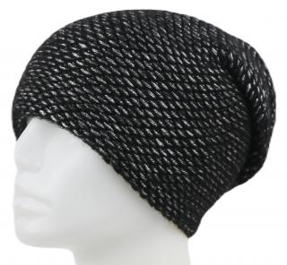 Dámska pletená zimná čiapka, WROBI s lesklou niťou - čierna 7100390-4