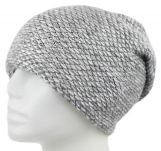 Dámska pletená zimná čiapka, WROBI s lesklou niťou - svetlo šedá 7100390-5