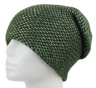 Dámska pletená zimná čiapka, WROBI s lesklou niťou - zelená 7100390