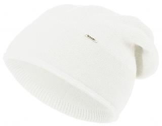 Dámska zimná čiapka Wrobi D82 s trblietavou priadzou, bielej farby 7100405-11
