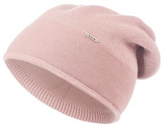 Dámska zimná čiapka Wrobi D82 s trblietavou priadzou, svetlo ružovej farby 7100405-2
