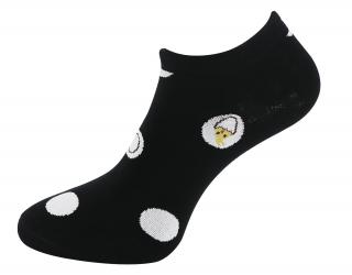 Dámske členkové ponožky ND6179 s potlačou kuriatok - čiernej farby 9001585-4 Veľkosť ponožiek: 38-41