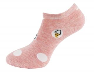 Dámske členkové ponožky ND6179 s potlačou kuriatok - ružovej farby 9001585-1 Veľkosť ponožiek: 35-38