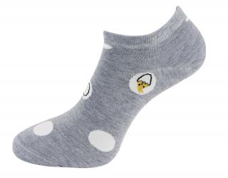 Dámske členkové ponožky ND6179 s potlačou kuriatok - svetlo šedej farby 9001585-2 Veľkosť ponožiek: 35-38