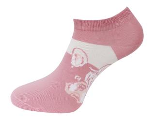 Dámske členkové ponožky ND9815 s buldočkom - ružovej farby 9001624 Veľkosť ponožiek: 35-38