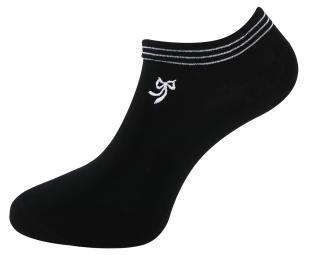Dámske členkové ponožky NDX9686 s ozdobným lemom a mašličkou - čiernej farby 9001582-2 Veľkosť ponožiek: 38-41