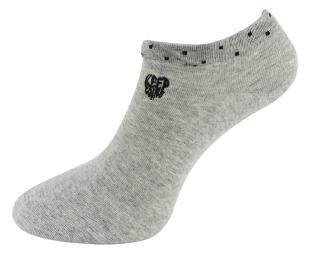 Dámske členkové ponožky NDX9686 s ozdobným lemom - svetlo šedej farby 9001582-1 Veľkosť ponožiek: 35-38