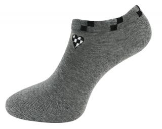 Dámske členkové ponožky NDX9686 s ozdobným lemom - tmavo šedej farby 9001582 Veľkosť ponožiek: 35-38