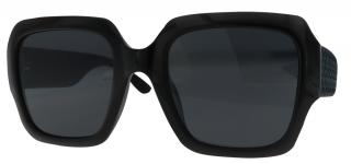 Dámske polarizačné slnečné okuliare, štvorcové P22218, čiernej farby - modrá farba koncoviek rámov 9001399-150