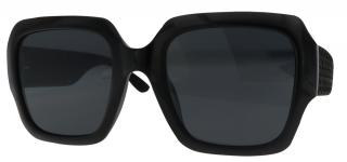 Dámske polarizačné slnečné okuliare, štvorcové P22218, lesklé čiernej farby 9001399-147