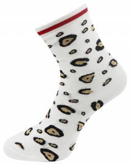 Dámske ponožky s leopardím potlačou NPC3625 - bielej farby 9001478-3 Veľkosť ponožiek: 35-38