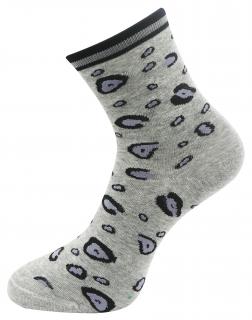 Dámske ponožky s leopardím potlačou NPC3625 - šedej farby 9001478 Veľkosť ponožiek: 38-41