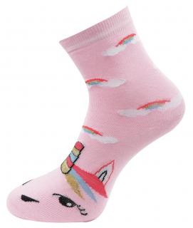 Dámske ponožky s potlačou jednorožca NP3709- ružovej farby 9001477-2 Veľkosť ponožiek: 38-41