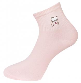 Dámske ponožky s potlačou NPX9581, mačička s náplasťou - ružovej farby 9001583-3 Veľkosť ponožiek: 35-38