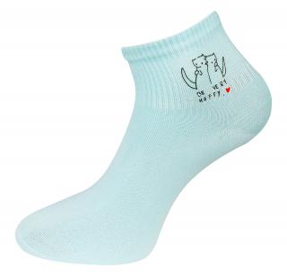 Dámske ponožky s potlačou NPX9581, surikaty - modrej farby 9001583-2 Veľkosť ponožiek: 35-38