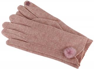 Dámske rukavice s brmbolcom 3088-23, melír ružovej farby 9001722-3