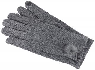Dámske rukavice s brmbolcom 3088-23, melír šedej farby 9001722