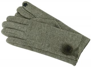 Dámske rukavice s brmbolcom 3088-23, melír zelenej farby 9001722-1