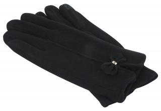Dámske rukavice s mašličkou - čiernej farby 9001523-8