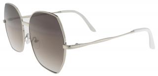 Dámske slnečné okuliare, Cat Eye 290002, strieborné farby s hnedými tónovanými šošovkami 9001399-126