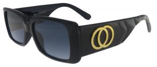Dámske slnečné okuliare, štvorcové 22211, čiernej farby s modrými tónovanými šošovkami 9001399-97