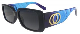 Dámske slnečné okuliare, štvorcové 22211, čiernej farby - tmavo modrá farba koncoviek rámov 9001399-98