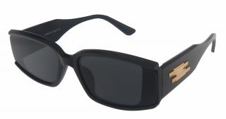 Dámske slnečné okuliare, štvorcové 22369, lesklé čiernej farby 9001399-19