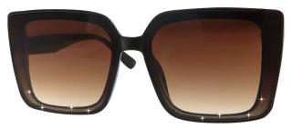Dámske slnečné okuliare, štvorcové C3139 s trblietkami, hnedej farby 9001557-76
