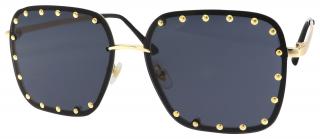 Dámske slnečné okuliare, štvorcové s ozdobou B3723, čiernej farby 9001558