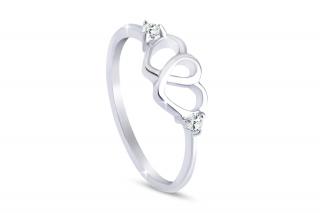 Dámsky jemný prsteň z chirurgickej ocele, dve srdcia so zirkónmi 4000253 Veľkosť prsteňa - obvod: 61 mm