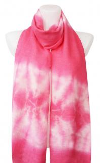 Dámsky ľahký obdĺžnikový šál CH105-1, batika - ružovej farby 7200529-7