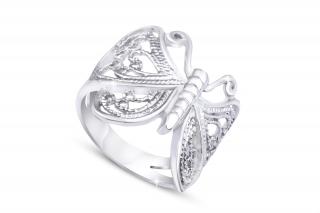 Dámsky masívny prsteň z chirurgickej ocele, motýlik 4000229 Veľkosť prsteňa - obvod: 52 mm