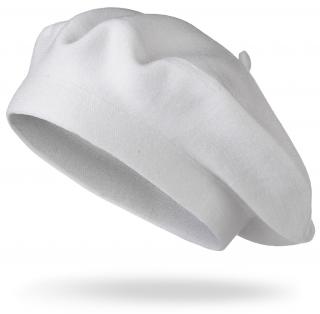 Dámsky pletený baret BASIC, bielej farby 7100380-1