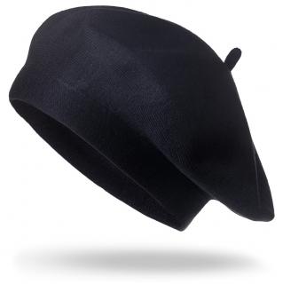 Dámsky pletený baret BASIC, čiernej farby 7100380-5