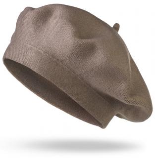 Dámsky pletený baret BASIC, hnedej farby 7100380-6