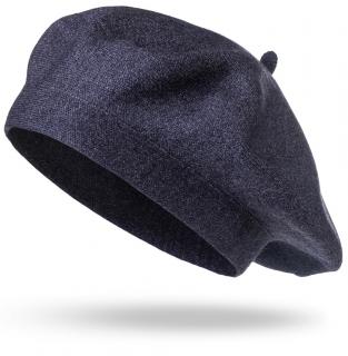 Dámsky pletený baret BASIC, melír modro-sivej farby 7100380-8