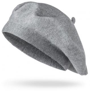 Dámsky pletený baret BASIC, svetlo šedej farby 7100380-3