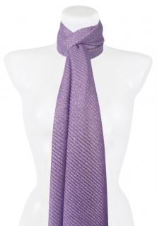 Dámsky plisovaný obdĺžnikový šál 2390-5 s lesklou niťou - fialovej farby 7200652