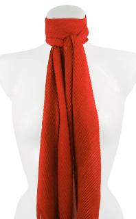 Dámsky plisovaný obdĺžnikový šál - červenej farby 7200339-7