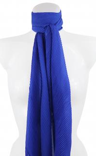 Dámsky plisovaný obdĺžnikový šál - tmavo modrej farby 7200339-6